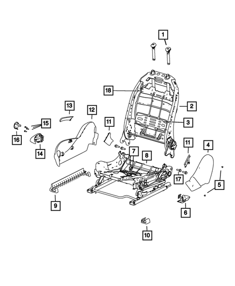 Front Seats - Adjusters, Recliners, Shields and Risers for 2014 Dodge Dart #0
