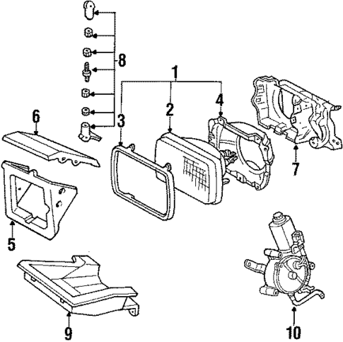 Headlamp Components for 1985 Toyota Celica #0