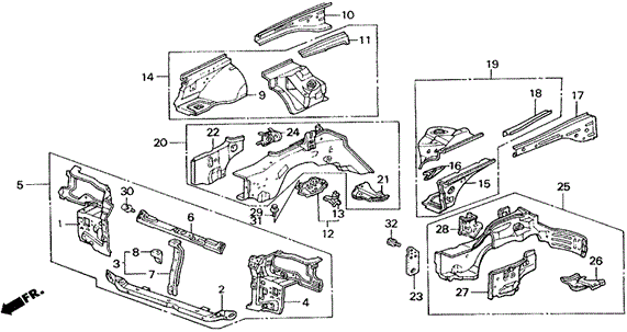 Front Bulkhead for 1988 Honda Civic #0