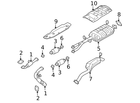 Exhaust Components for 2009 Kia Borrego #0