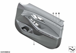 51417993604 - Individual Equipment: Door Panel, Leather, Front Right for BMW: 330e, 330eX, 330i, 330iX, M3, M3 Comp. M xDrive, M3 Competition, M340i, M340iX Image image