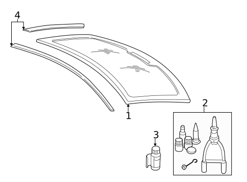 Glass & Hardware - Back for 2001 Volvo C70 #0