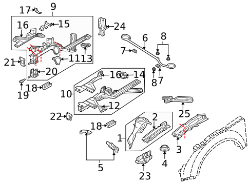 Structural Components & Rails for 2003 Audi TT Quattro #0