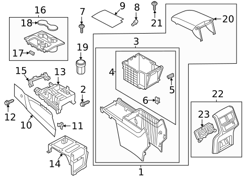 Center Console for 2023 Volkswagen Atlas #1