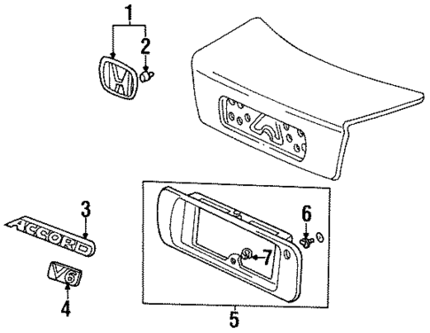 Exterior Trim - Trunk for 1995 Honda Accord #0