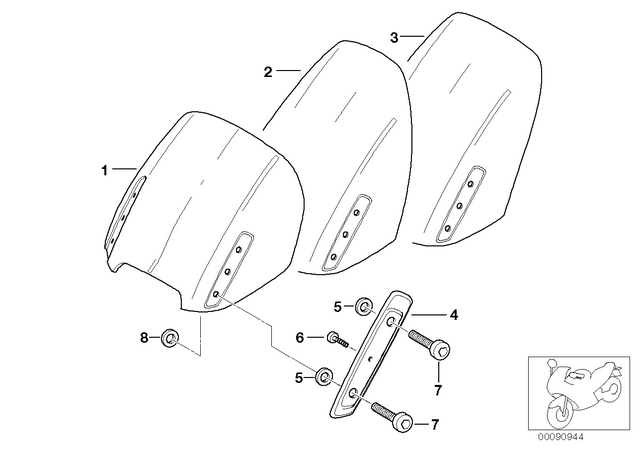 46632313658 - : Windshield - L=350Mm for BMW-Motorrad Image