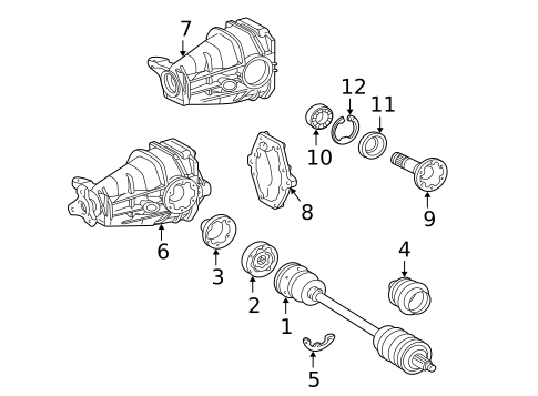 Axle & Differential for 2002 Mercedes-Benz C240 #0