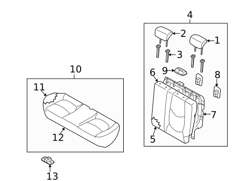 Rear Seat Components for 2013 Kia Soul #0