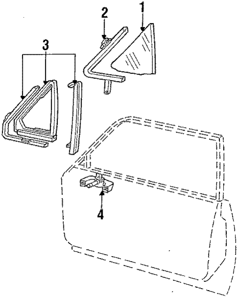 Glass - Front Door for 1986 Mercury Marquis #4