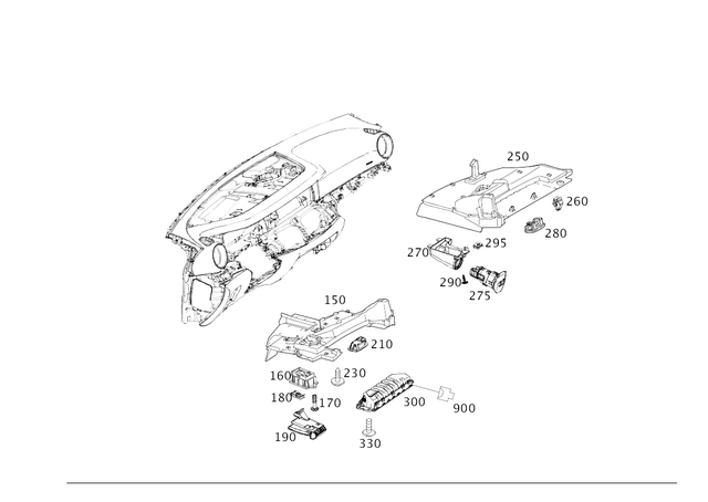 2136802906 - Panelling: Knee Bolster for Mercedes-Benz: AMG GT 43, AMG GT 53, AMG GT 63, AMG GT 63 S, CLS450, CLS53 AMG, E300, E350, E400, E43 AMG, E450, E53 AMG, E63 AMG S Image image
