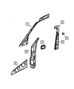 68005138AA - Body Sheet Metal Except Doors: A Pillar Molding, Top, Right for Mopar Image