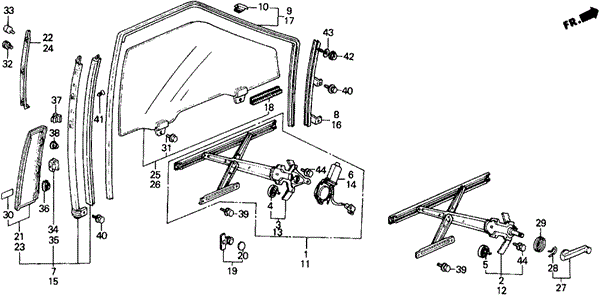 Door Window for 1988 Honda Prelude #0