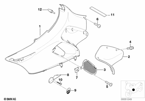 Motorcycle Trim Section, Windshield for 2000 BMW-Motorrad K 1200 LT #5