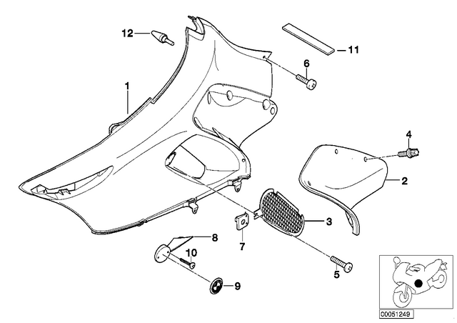 46632307937 - : Trim Panel Prime Coated Left for BMW-Motorrad Image