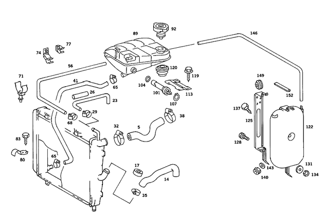 1165010220 - Radiator: Bracket for Mercedes-Benz: 300SE, 380SE, 380SEC, 380SEL, 450SE, 450SEL, 560SEC, 560SEL Image image