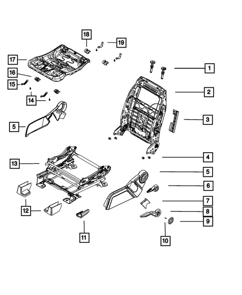 Front Seats - Adjusters, Recliners, Shields and Risers for 2015 Dodge Journey #2