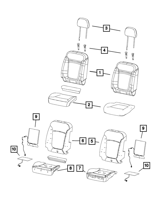 5YP95LXHAA - : Front Seat Cushion Cover, Left for Mopar Image