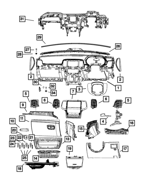 Instrument Panel for 2015 Jeep Grand Cherokee #1