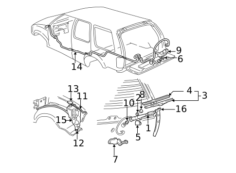 Rear Wiper Components for 2002 Oldsmobile Bravada #1