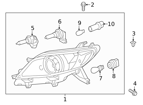 Headlamp Components for 2011 Toyota Sienna #0