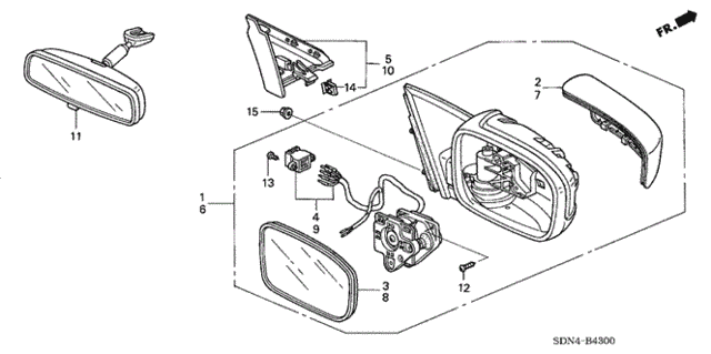Mirror for 2004 Honda Accord #0