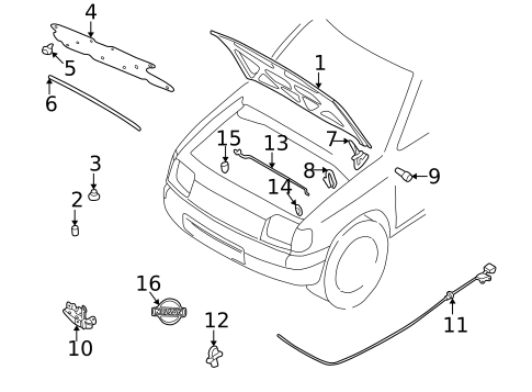 Exterior Trim - Hood for 2002 Nissan Xterra #0