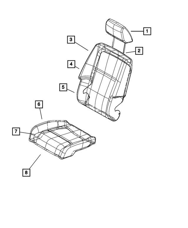 1LQ851DVAA - : Front Seat Back Cover, Left for Mopar Image