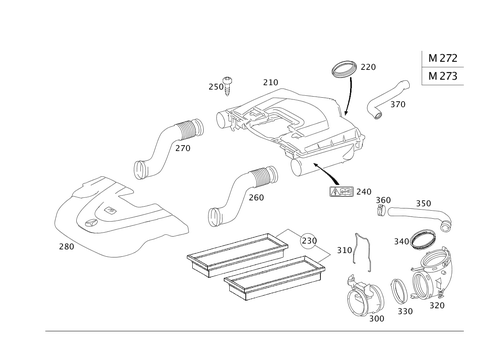 Air Intake, Gasoline Vehicles for 2005 Mercedes-Benz ML350 #0