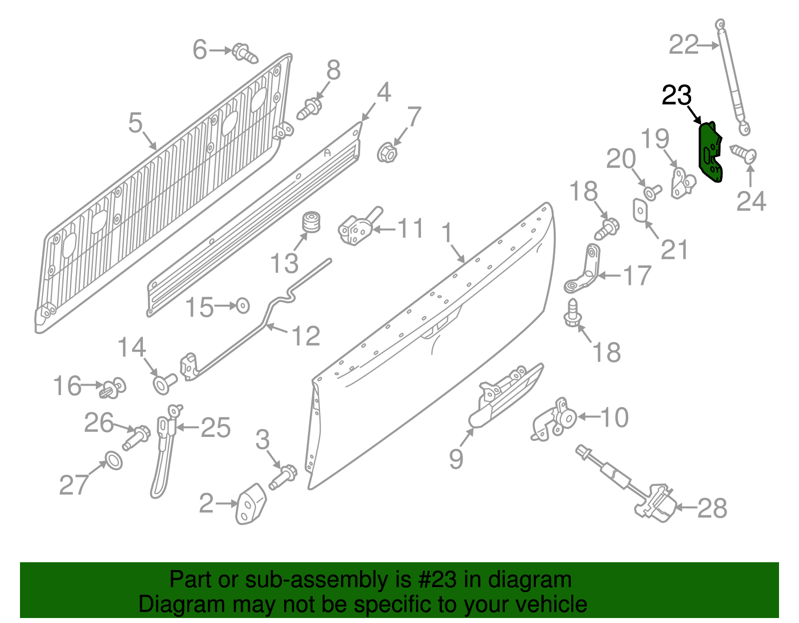 Support Cylinder Bracket - Nissan (93334-ZH030)