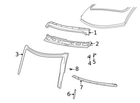 Windshield Header & Components for 2001 Saab 9-3 #0