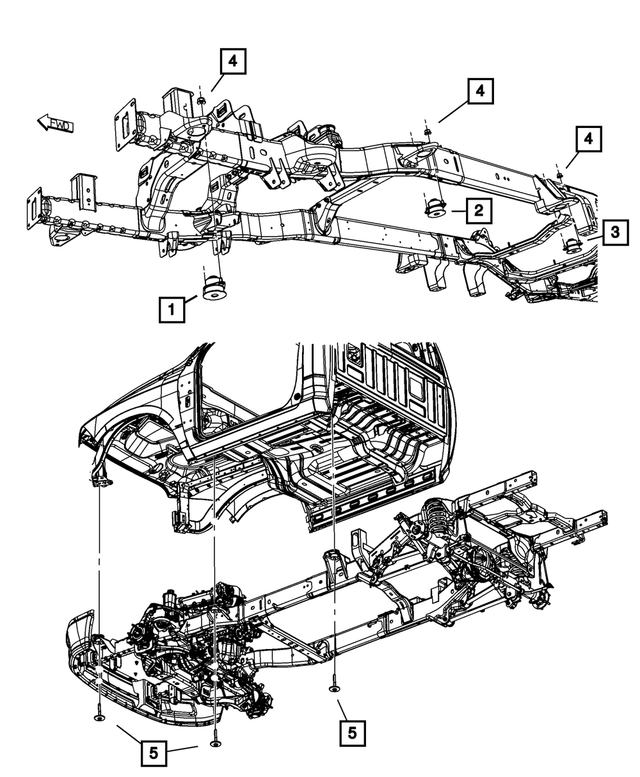 55112333AB - Frame, Bumper and Fascia: Body Hold Down Cushion for Mopar Image