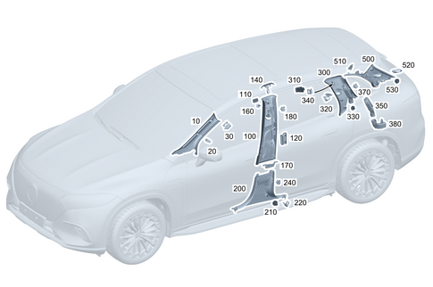 Trim for a, B, C, D-Pillar for 2023 Mercedes-Benz EQS 580 SUV #0