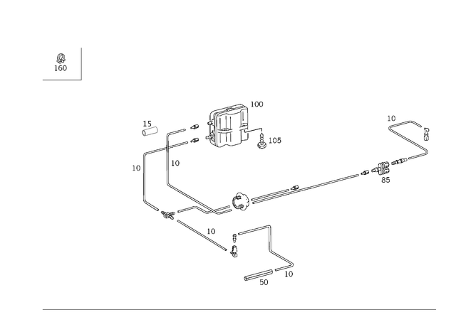 1581435 - Vacuum System/Hydraulic System: Piping for Mercedes-Benz Image image