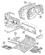 55361064AA - Interior Trim: Floor Pan Front Tunnel Silencer, Right And Left for Mopar Image