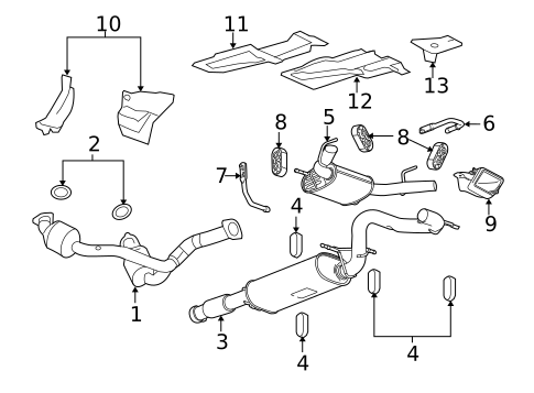 Exhaust Components for 2012 GMC Yukon #1