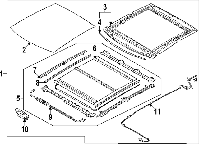 81600CU110LGR - : Sunroof Assembly for Hyundai Image