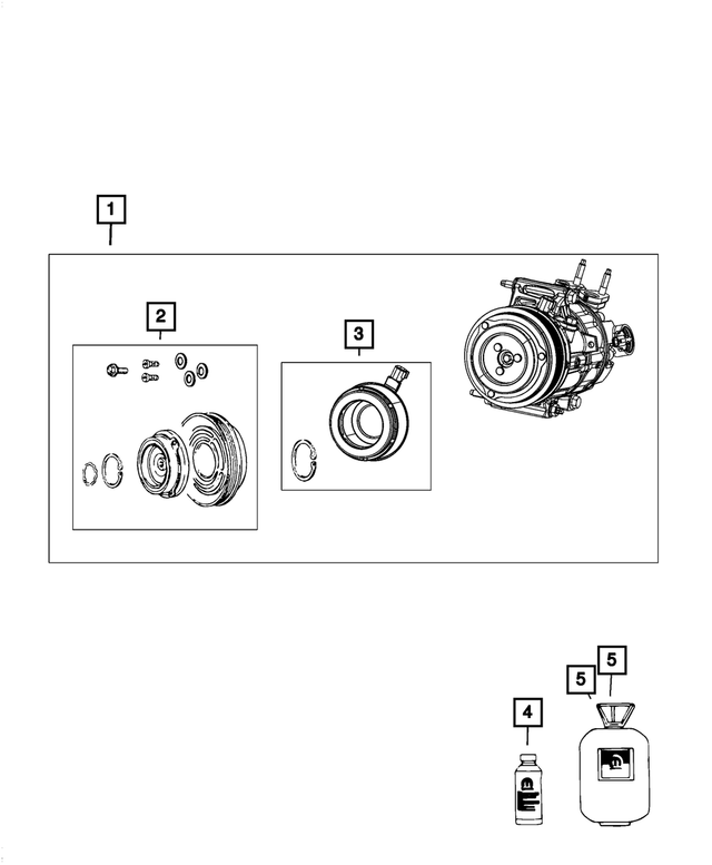 68405122AA - Air Conditioners and Heaters: A/c Compressor Clutch Overhaul Kit for Mopar Image image