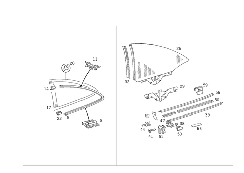 Rear-Side Window for 2000 Mercedes-Benz CLK430 #0