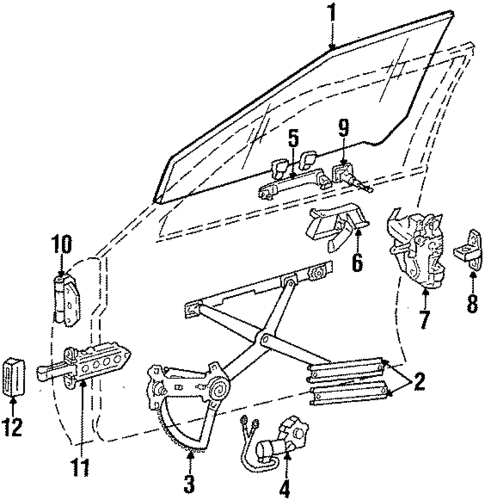 Glass - Front Door for 1992 Mercedes-Benz 300SL #0