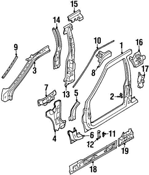 Center Pillar & Rocker for 2003 Isuzu Rodeo Sport #0