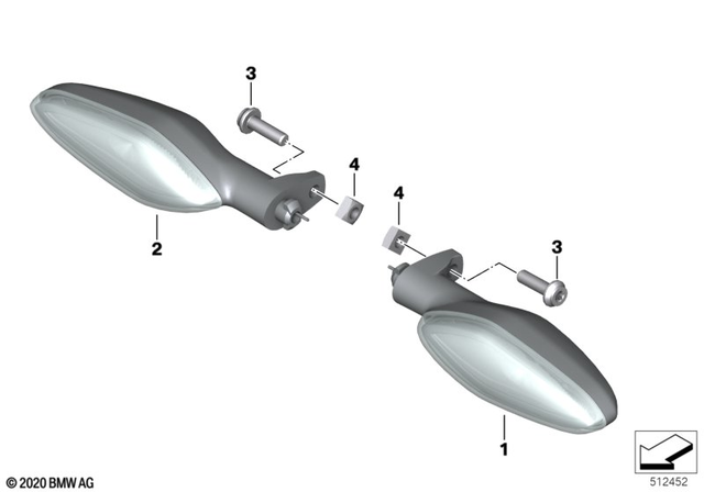 63131539661 - Lights: Led Turn Signal, Front Left -  for BMW-Motorrad Image