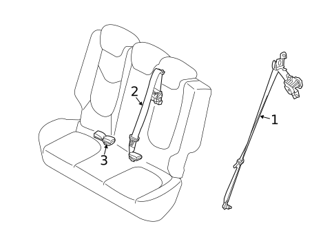 Rear Seat Belts for 2013 Kia Soul #0