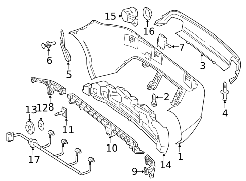 Bumper & Components - Rear for 2014 Mercedes-Benz SLK55 AMG #1