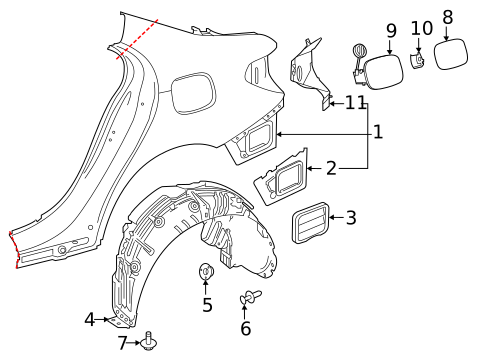Quarter Panel & Components for 2022 Mercedes-Benz CLA35 AMG #1