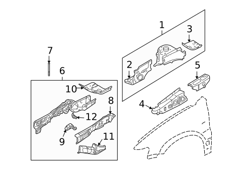 Structural Components & Rails for 2005 Ford Escape #1