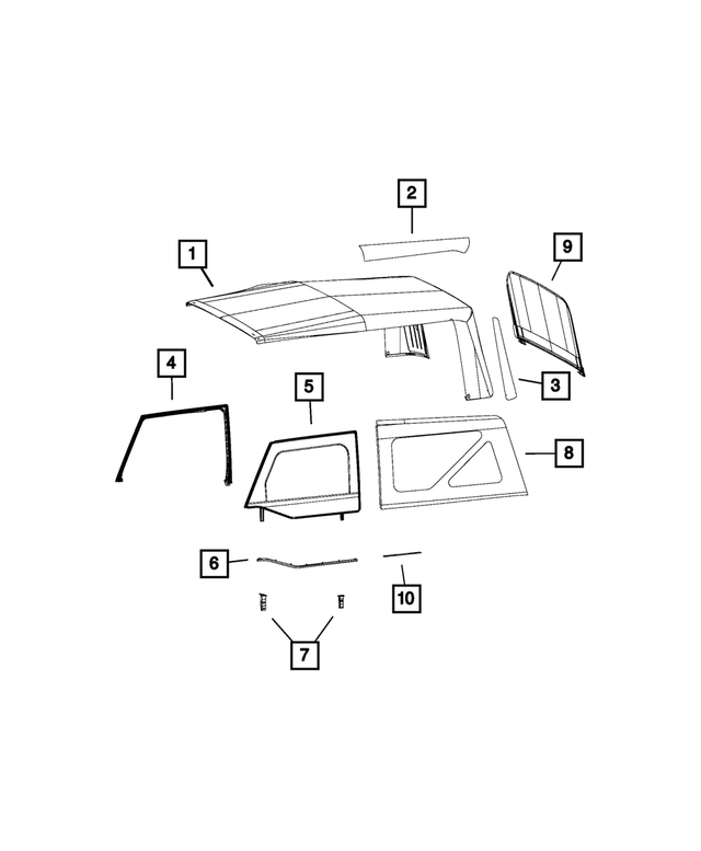 55397277AA - Body Sheet Metal Except Doors: Front Half Door Seal for Mopar Image