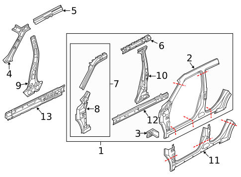 Center Pillar & Rocker for 2013 Nissan Juke #0