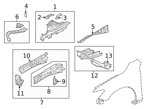 Structural Components & Rails for 2016 Mazda 6 #0