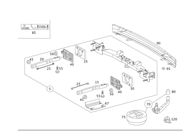 910105006016 - Trailer Coupling: Hexagon Head Bolt for Mercedes-Benz Image image