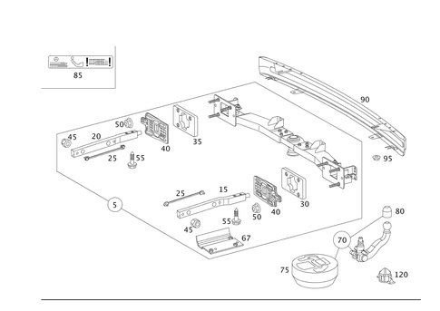 Trailer Coupling for 2001 Mercedes-Benz S55 AMG #0